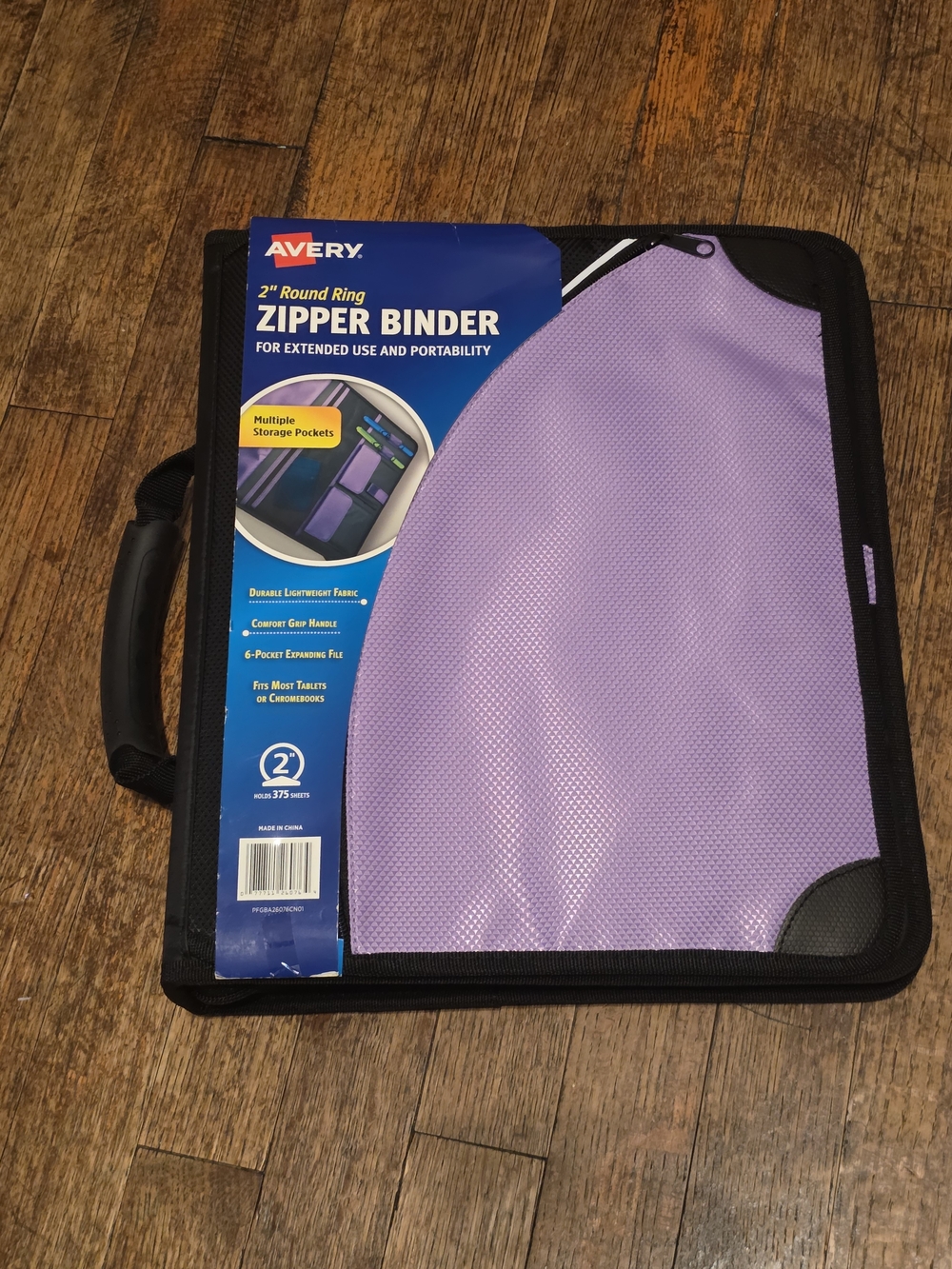 Avery Purple Zipper Binder Tablet & Accessory Organizer